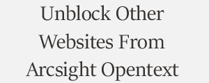 Unblock Website From ArcSight OpenText Threat Detection Plans